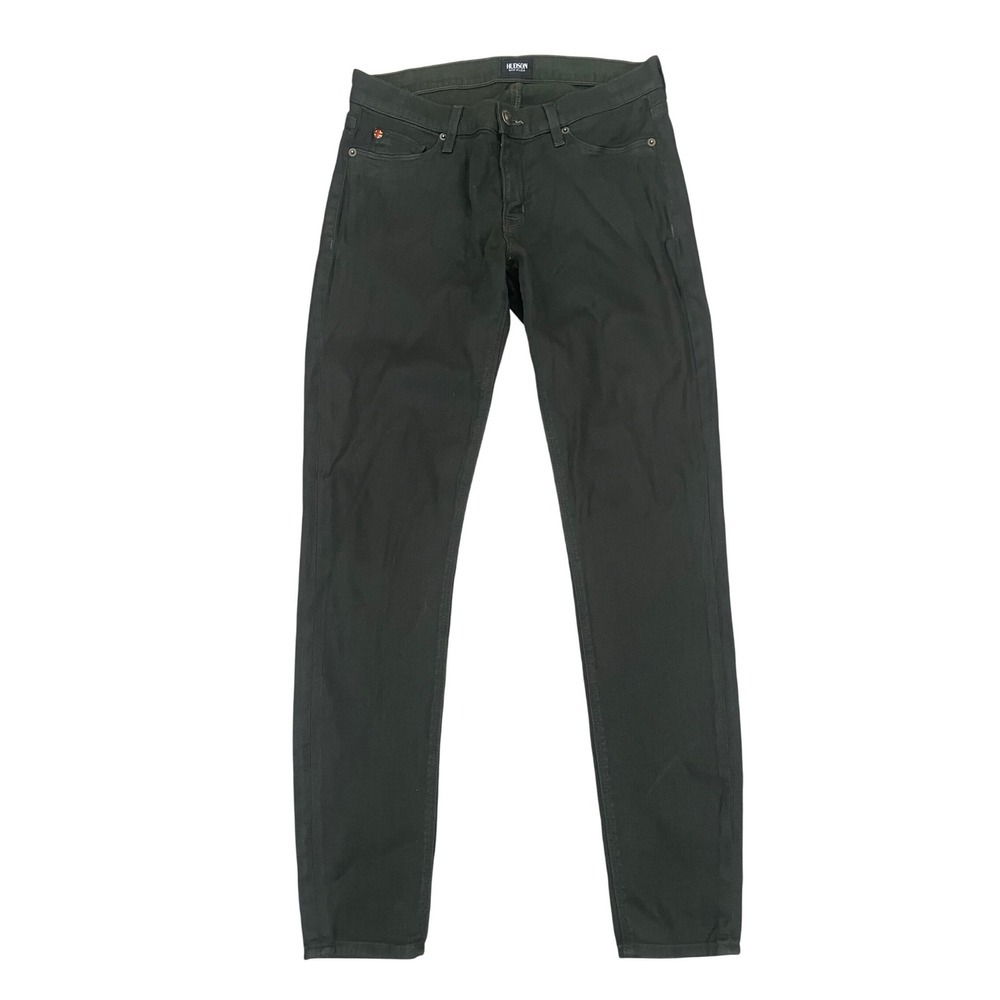 Hudson Nico Super Skinny Jeans Olive Green Mid Rise Stretch Denim Size 28 USA
